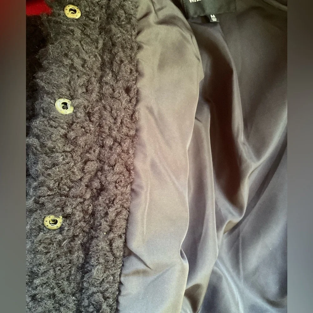 Who What Wear Teddy Bear Bomber Jacket